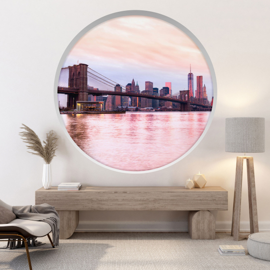 Vinilo Adhesivo Decorativo trampantojo 3D - Puente de Brooklyn NY