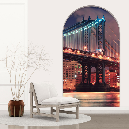Vinilo Adhesivo Decorativo trampantojo 3D - Puente Nueva York