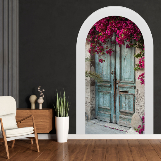 Vinilo Adhesivo Decorativo trampantojo 3D - Puerta florida