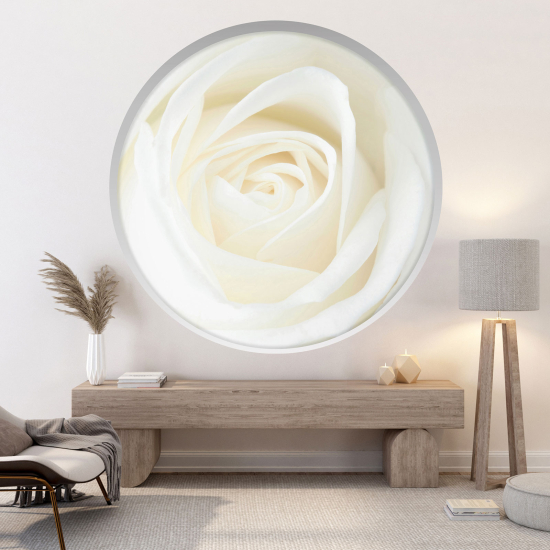 Vinilo Adhesivo Decorativo trampantojo 3D - Rosa blanca