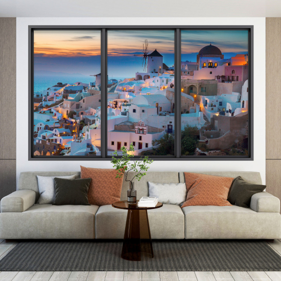 Vinilo Adhesivo Decorativo trampantojo 3D - Santorini Grecia