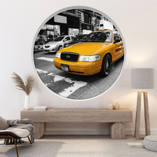 Vinilo Adhesivo Decorativo trampantojo 3D - Taxi Nueva York