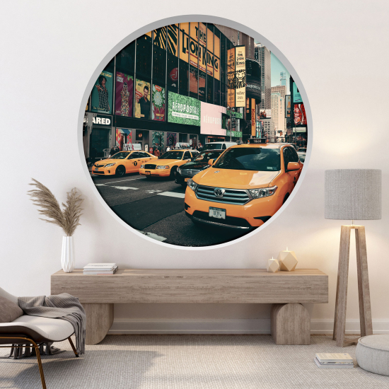 Vinilo Adhesivo Decorativo trampantojo 3D - Taxi Nueva York