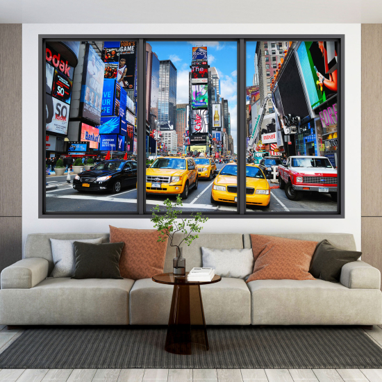 Vinilo Adhesivo Decorativo trampantojo 3D - Taxis de Nueva York