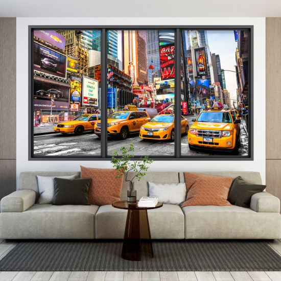 Vinilo Adhesivo Decorativo trampantojo 3D - Taxis de Nueva York