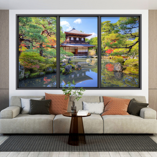 Vinilo Adhesivo Decorativo trampantojo 3D - Templo Japonés