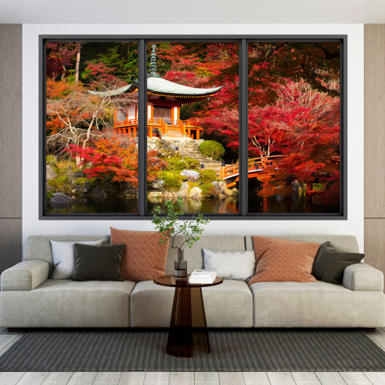 Vinilo Adhesivo Decorativo trampantojo 3D - Templo Japonés