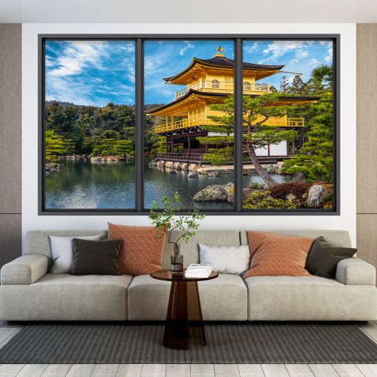 Vinilo Adhesivo Decorativo trampantojo 3D - Templo Japonés