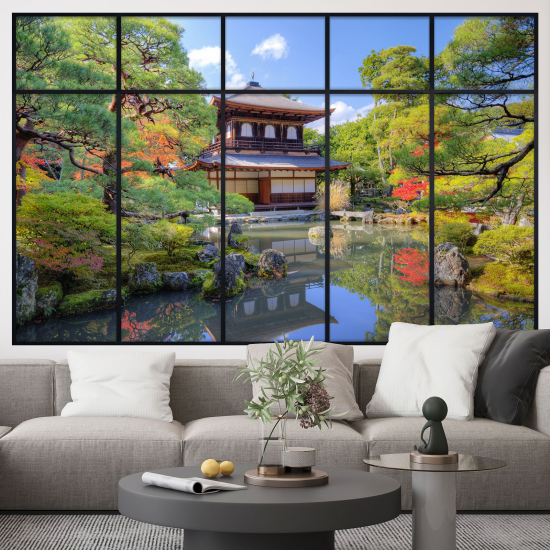 Vinilo Adhesivo Decorativo trampantojo 3D - Templo Japonés