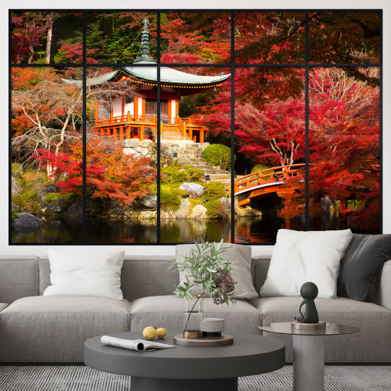Vinilo Adhesivo Decorativo trampantojo 3D - Templo Japonés