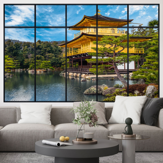 Vinilo Adhesivo Decorativo trampantojo 3D - Templo Japonés