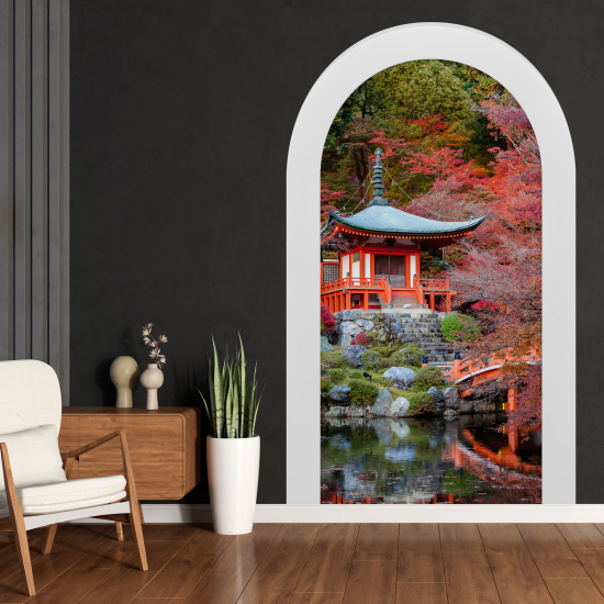 Vinilo Adhesivo Decorativo trampantojo 3D - Templo Japonés
