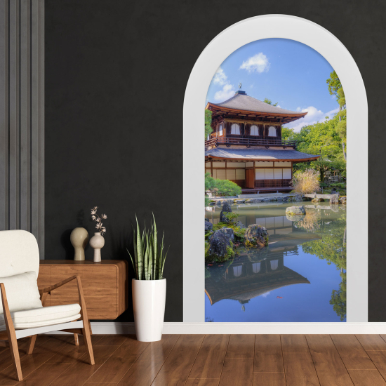 Vinilo Adhesivo Decorativo trampantojo 3D - Templo Japonés