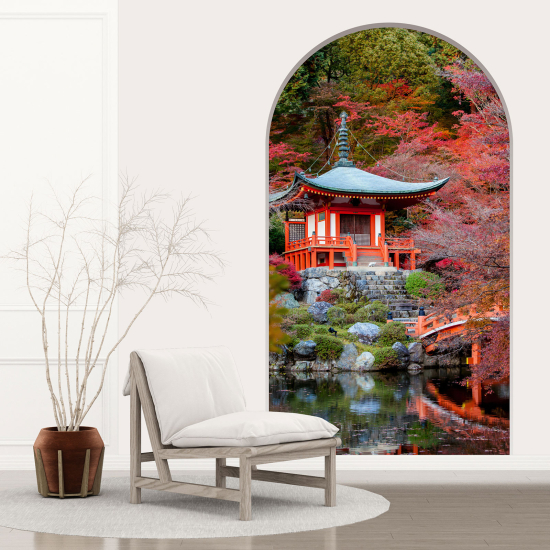 Vinilo Adhesivo Decorativo trampantojo 3D - Templo Japonés