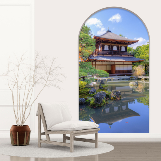 Vinilo Adhesivo Decorativo trampantojo 3D - Templo Japonés