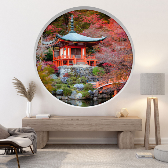Vinilo Adhesivo Decorativo trampantojo 3D - Templo japonés