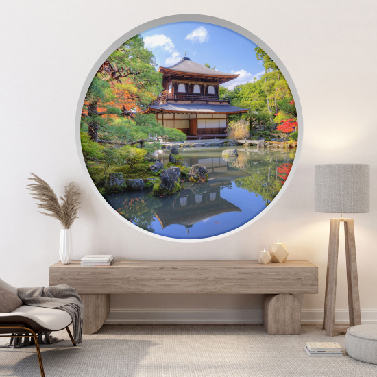 Vinilo Adhesivo Decorativo trampantojo 3D - Templo japonés