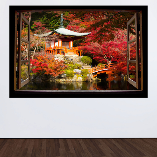 Vinilo Adhesivo Decorativo trampantojo 3D - Templo Japonés