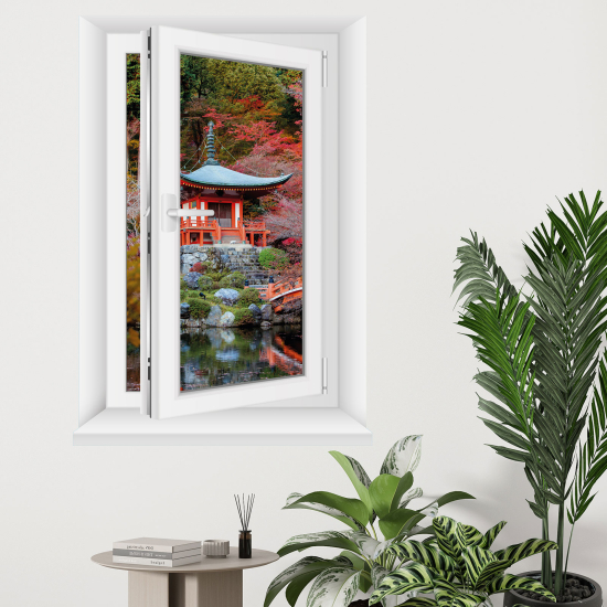 Vinilo Adhesivo Decorativo trampantojo 3D - Templo Japonés