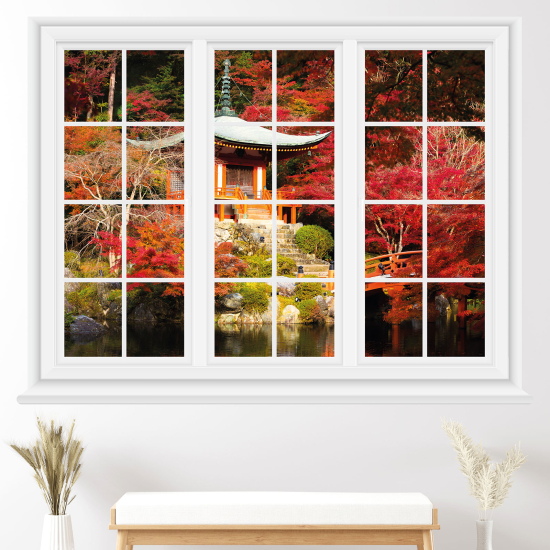 Vinilo Adhesivo Decorativo trampantojo 3D - Templo japonés