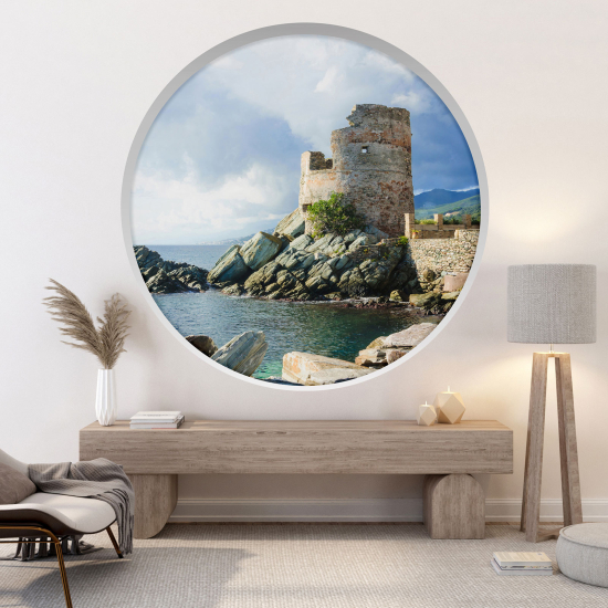 Vinilo Adhesivo Decorativo trampantojo 3D - Torre genovesa