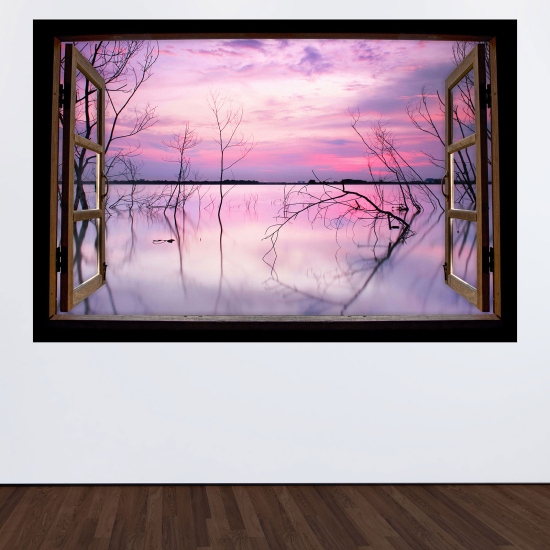 Vinilo Adhesivo Decorativo trampantojo 3D - Vista al lago