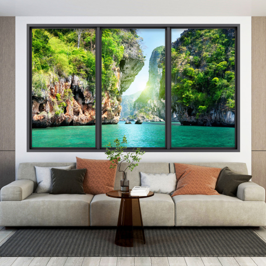 Vinilo Adhesivo Decorativo trampantojo 3D - Vista al Mar
