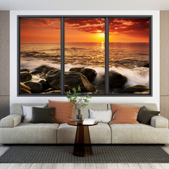 Vinilo Adhesivo Decorativo trampantojo 3D - Vista al Mar