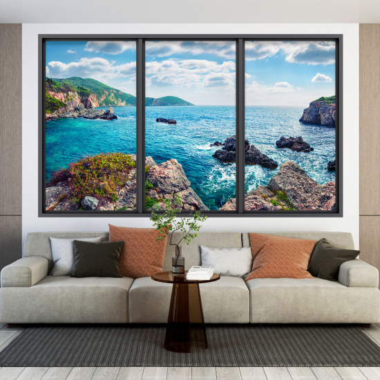 Vinilo Adhesivo Decorativo trampantojo 3D - Vista al Mar
