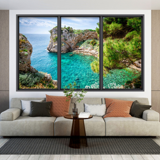 Vinilo Adhesivo Decorativo trampantojo 3D - Vista al Mar