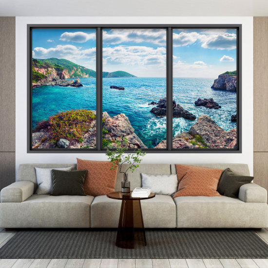 Vinilo Adhesivo Decorativo trampantojo 3D - Vista al Mar