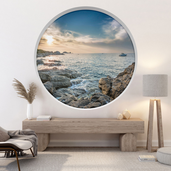 Vinilo Adhesivo Decorativo trampantojo 3D - Vista al mar