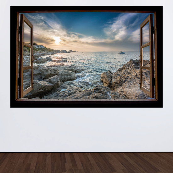 Vinilo Adhesivo Decorativo trampantojo 3D - Vista al mar