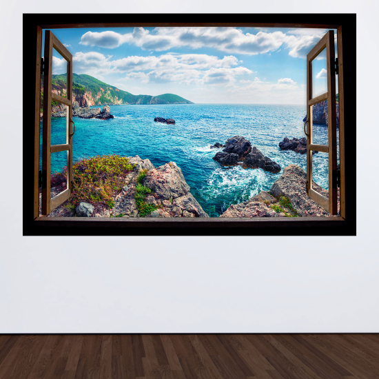 Vinilo Adhesivo Decorativo trampantojo 3D - Vista al mar