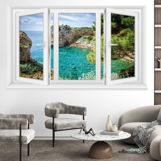 Vinilo Adhesivo Decorativo trampantojo 3D - Vista al mar