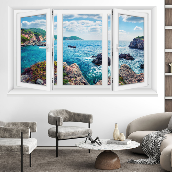 Vinilo Adhesivo Decorativo trampantojo 3D - Vista al mar