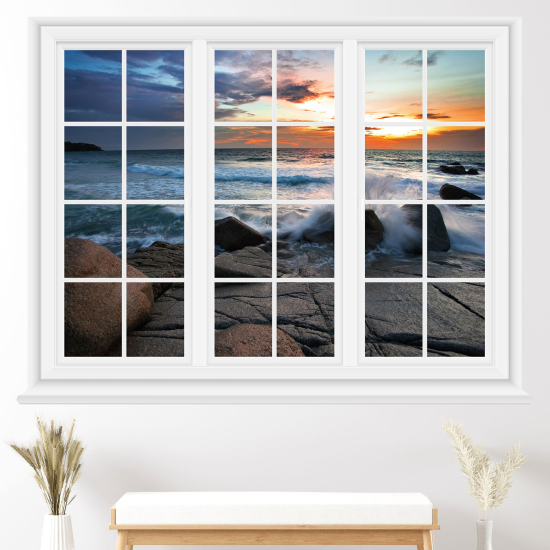 Vinilo Adhesivo Decorativo trampantojo 3D - Vista al mar