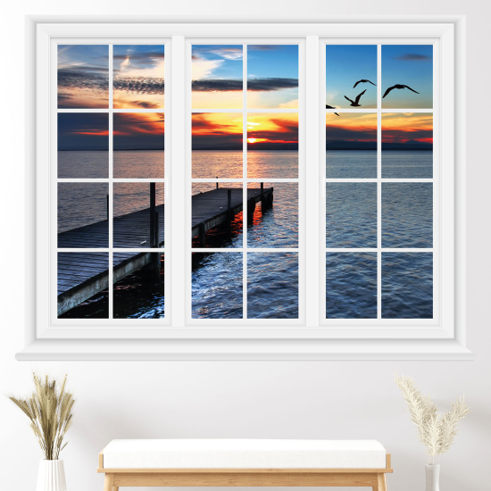 Vinilo Adhesivo Decorativo trampantojo 3D - Vista al mar