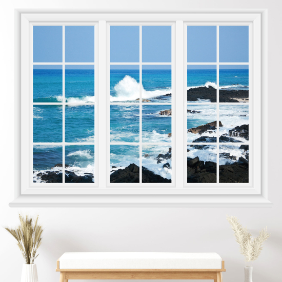 Vinilo Adhesivo Decorativo trampantojo 3D - Vista al mar