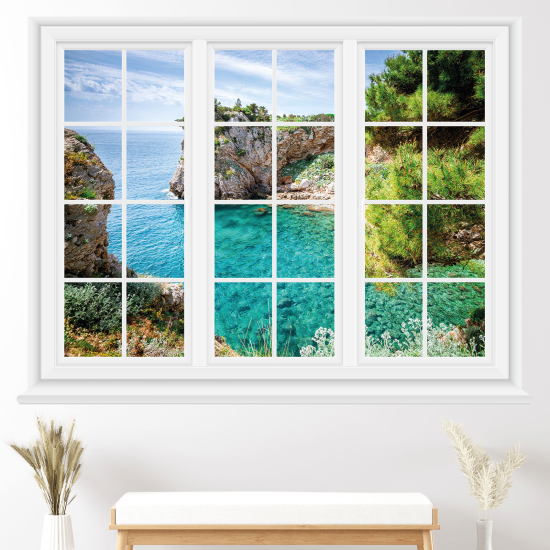 Vinilo Adhesivo Decorativo trampantojo 3D - Vista al mar