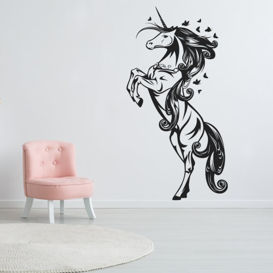 Vinilo Adhesivo Decorativo - Unicornio Mariposas