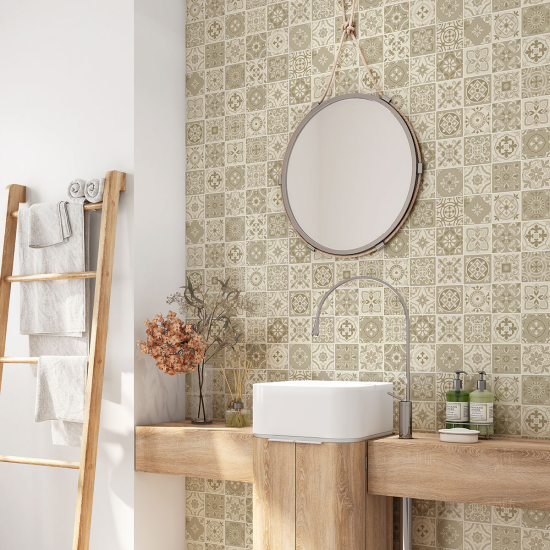 Vinilo Adhesivo para baño - Baldosas de cemento