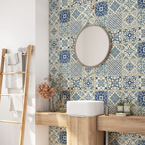 Vinilo Adhesivo para baño - Baldosas de cemento