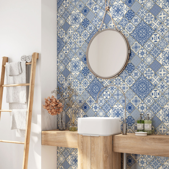 Vinilo Adhesivo para baño - Baldosas de cemento