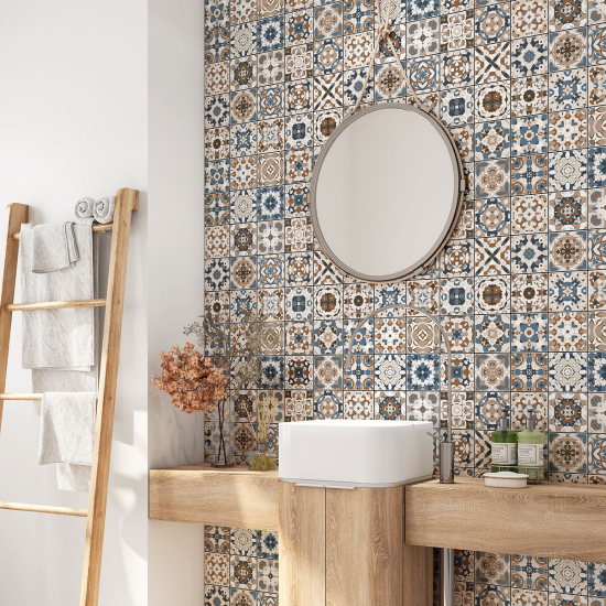 Vinilo Adhesivo para baño - Baldosas de cemento