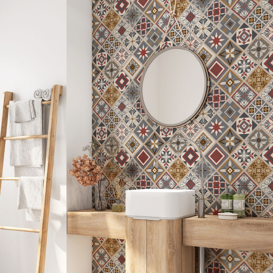 Vinilo Adhesivo para baño - Baldosas de cemento