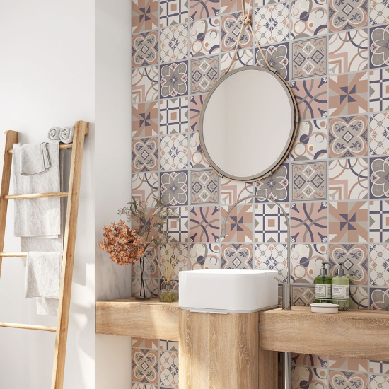 Vinilo Adhesivo para baño - Baldosas de cemento