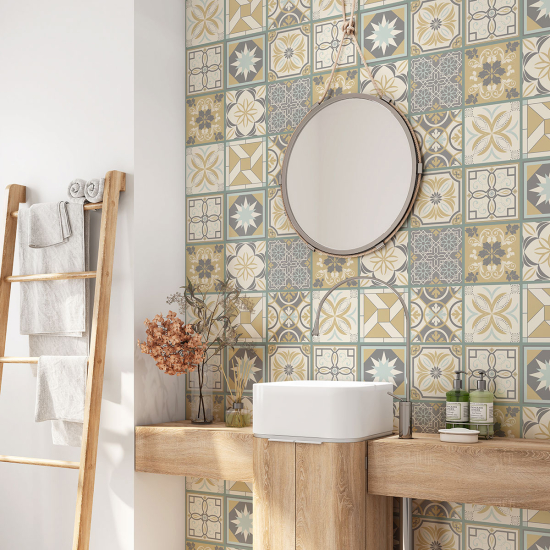 Vinilo Adhesivo para baño - Baldosas de cemento