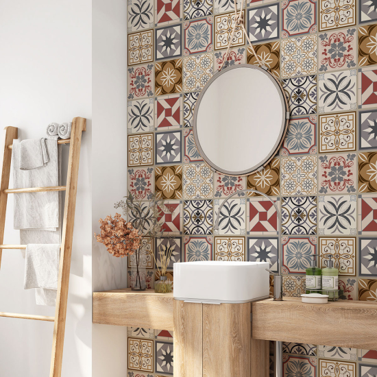 Vinilo Adhesivo para baño - Baldosas de cemento