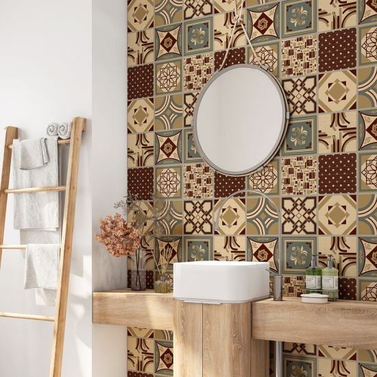 Vinilo Adhesivo para baño - Baldosas de cemento